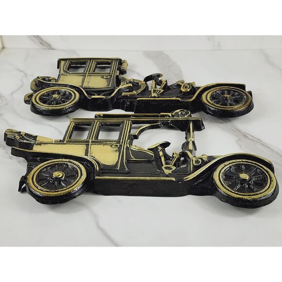 Car Design Wall Decor Plaque Cast Aluminum 14" Made in Japan x2 Vintage - Picture 9 of 16
